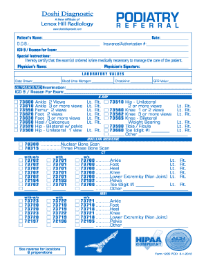 Podiatry Referral Form