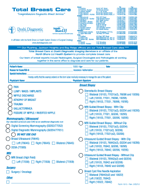 Breast Examination Preparation Form