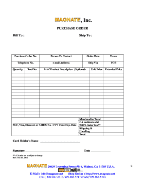 Purchase Order Form