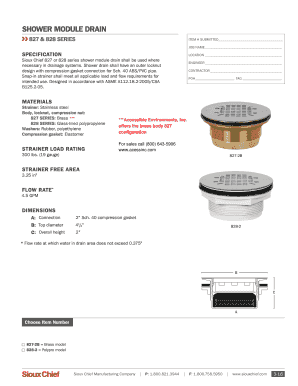 Sioux Chief Shower Module Drain Specification
