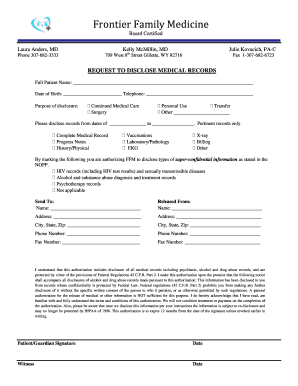 Request to Disclose Medical Records