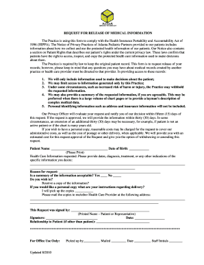 Request for Release of Medical Information