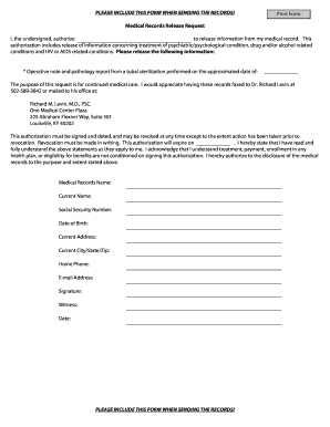 Medical Records Release Request