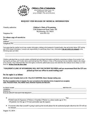 Medical Record Release Authorization