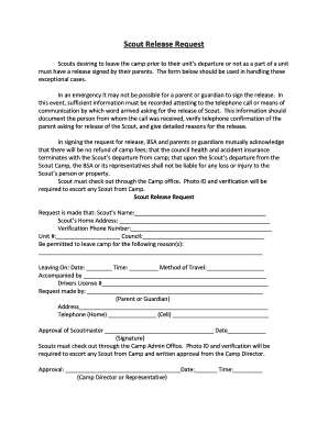 Scout Release Request Form