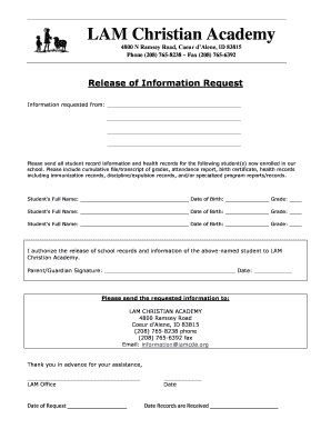 Release of Information Request