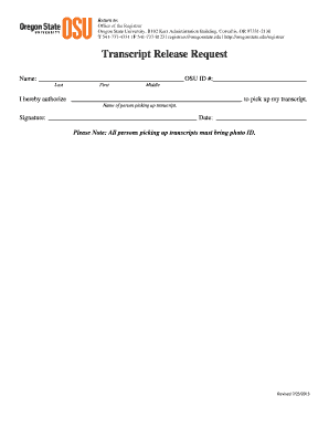 Transcript Release Request