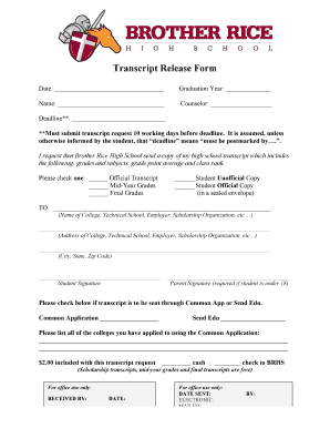 Transcript Release Form