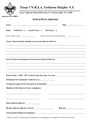 Boy Scouts Board of Review Application