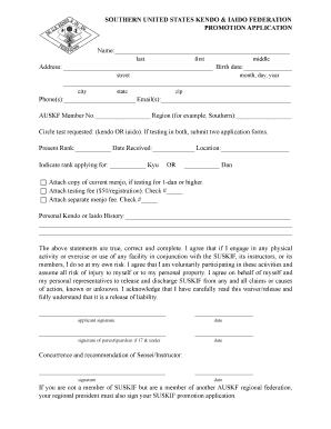 2009 SoUS promotion application