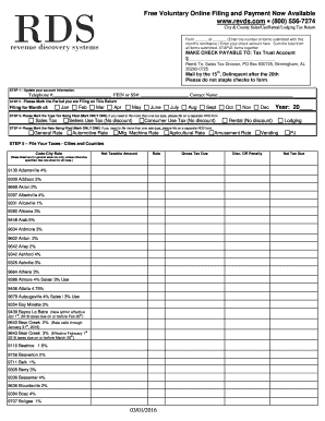 Alabama City & County Sales Tax Return