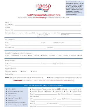 NAESP Membership Enrollment Form