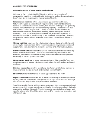 Informed Consent for Naturopathic Medical Care