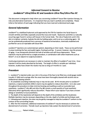 Informed Consent for Juvederm Injection