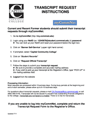 Transcript Request Form
