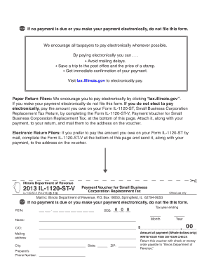 Illinois IL-1120-ST-V Payment Voucher