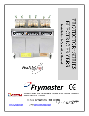 PROTECTOR SERIES ELECTRIC FRYERS Installation &amp