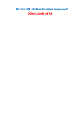 Da Form 4856 High Risk Counseling Examples - Pdfsdocumentscom