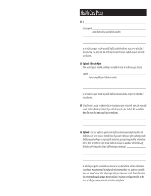 New York Health Care Proxy Form