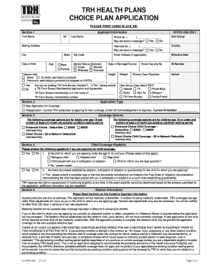 TRH Choice Plan Application