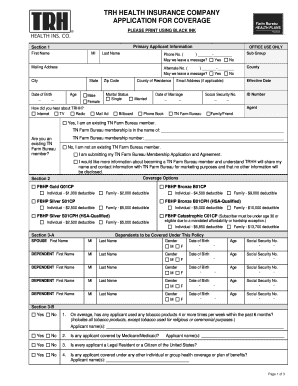 TRH Health Insurance Application