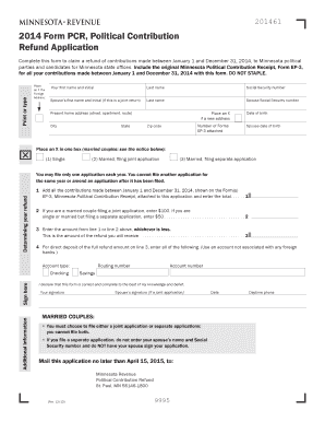 Minnesota Political Contribution Refund Application