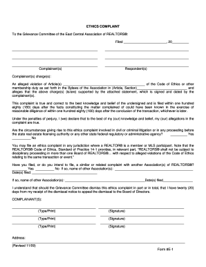 Ethics Complaint Form