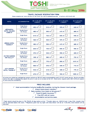 Travel Package Reservation Form