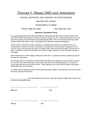 Insurance Information Form