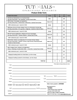 Product Order Form