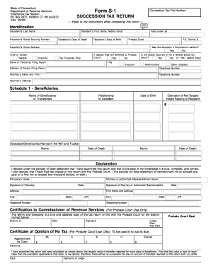 Connecticut Succession Tax Return