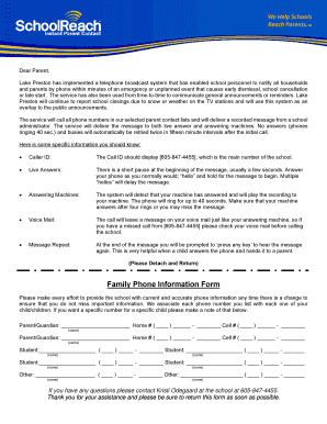 School Emergency Notification Form