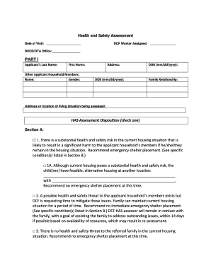 Health and Safety Assessment Form
