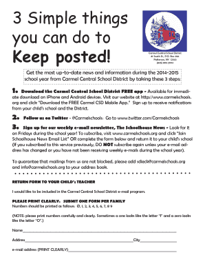 Carmel Central School District Email Subscription Form