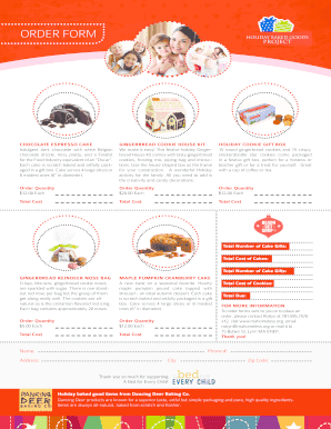 Holiday Baked Goods Order Form