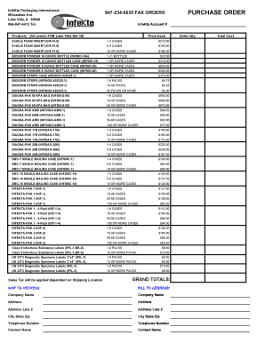 InfeKta Packaging Purchase Order