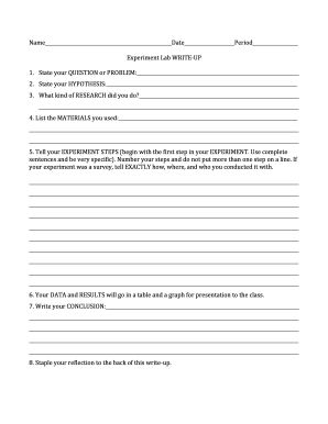 Science Lab Write-Up Form