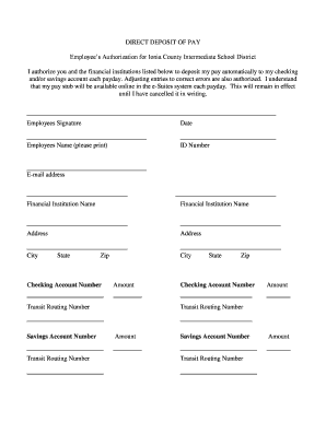 Direct Deposit Authorization Form