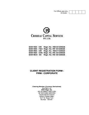 Client Registration Form for Firms and Corporates