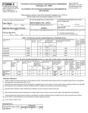 SEC Form 4 Statement of Changes in Beneficial Ownership