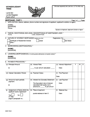 Land Act Mortgage Form LR-2