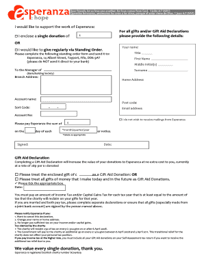 Gift Aid Declaration Form
