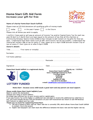 UK Gift Aid Declaration Form