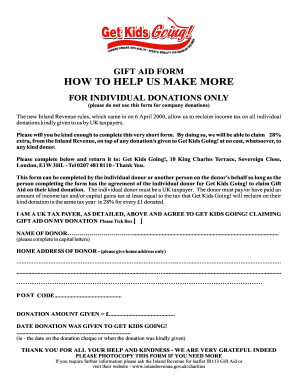 UK Gift Aid Donation Form