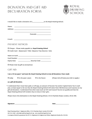 Donation and Gift Aid Declaration Form