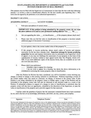 Maryland Petition for Real Property Review