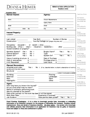 Renovation Application Form