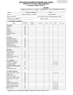 VDSA Monthly Schedule