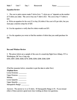 Math 7 Unit 7 Day 1 Homework
