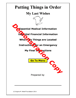 My Last Wishes Form
